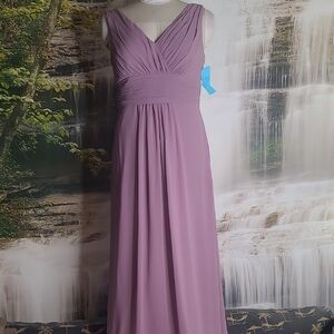 Bill Levkoff Womens 14 Wisteria Lavender Chiffon Formal Wedding Gown 7009
